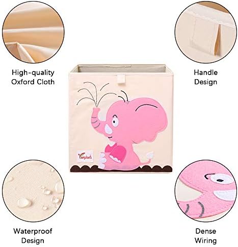SITAKE 2 Pcs Foldable Animal Toy Storage Box/Bin/Cube, Collapsible Storage Organizer Basket Chest Container for Kids, Toddlers, Boys and Girls(13 x 13 x 13 Inch, Dog & Parrot) 4 412fQhSncTL. AC