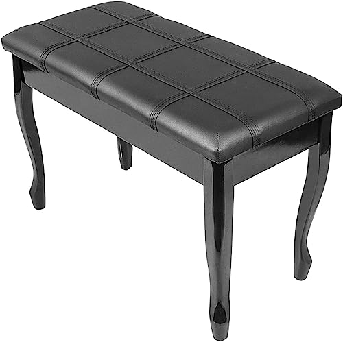 SXSHEYS Taburete de Piano para Banquete Familiar, tocador, Banco de Altura Fija con Compartimento para Guardar partituras, cómodo, de Madera Maciza, Color Negro.