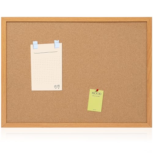 Board2by Cork Board Bulletin Board 20" x 30", Wood Framed