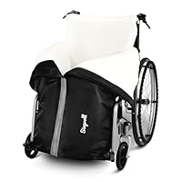 Siegvoll Rollstuhldecke mit Sherpa Fleece Futter,warmer Fußsack Erwachsene für Rollstuhl mit Reflektoren, wind- und wasserdichter Schlupfsack, schwarz, 126 cm Lang