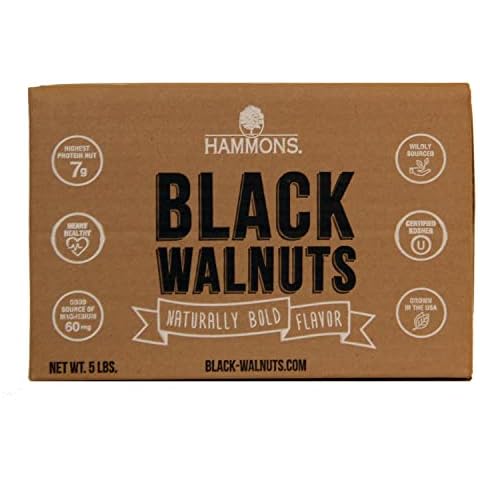 Hammons Black Walnuts Fancy Large Highest Protein Naturally GlutenFree Top Keto Nut, Bold/Distinct/Earthy/Nutty Bold, distinct, earthy, 80 Ounce Cover