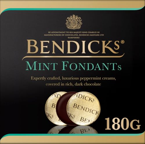 Bendicks Dark Chocolate Mint Fondants Smooth Fondant Centres Coated in Dark Chocolate Vegan 180 g (Pack of 1)