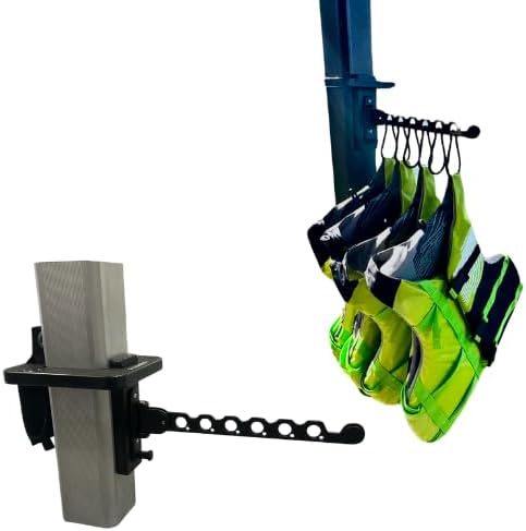 Soporte para chaleco salvavidas de alta resistencia, organizador plegable para PFD y flotadores, resistente a los rayos UV, sin taladro, fácil de