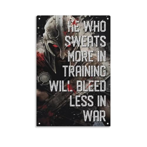 Spartan Warrior Motivational Canvas Wall Art Training Quote Poster He