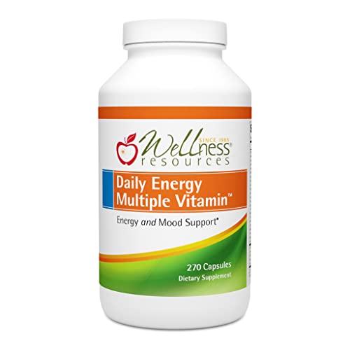 Wellness Resources Daily Energy Multiple Vitamin - 270 Capsules - Methylated Daily MTHFR Multivitamin Without Iron - Vitamin B12, Folate, & Bioavailable B Vitamins - Best Supplement for Energy & Mood