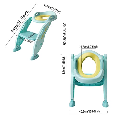 Draagbare baby-toilettrainingsstoelen, opvouwbare baby-peuter-kindertoilettrainer met verstelbare opstapladder, voor… - Afbeelding 8