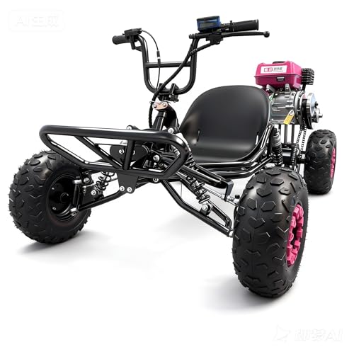 Zyliathor 212cc 4-Stroke Gas Powered Go Kart, CVT Go Kart w/ 420 Chain, Up to 45MPH, Hydraulic Rear Disc, 4-Wheel Independent Suspension, 145/70-6 Tires, Teens & Adults, Backyard Trails