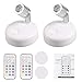 Justech 2pcs Lampe de Placard Spots LED sans Fils avec Minuterie Lumière Spot Plafonnier Rotatif avec Télécommande Lumiere Murale LED 4 Modes de Couleurs pour Photos Peinture Mur Plafonnier Placard