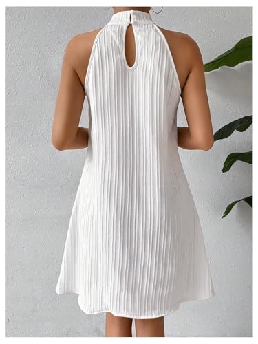 Image of Floerns Women's Pearl Beaded Halter Twist Sleeveless Tie Back Dress A Line Dress