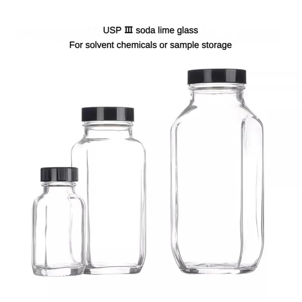 Laborglaswaren Quadratische Laborflasche, transparente, versiegelte runde Aufbewahrungsflasche for Proben(500ml Circle Cover)