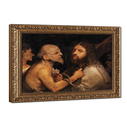 Tableau Christ portant la croix Titien art mural sur toile de qualite