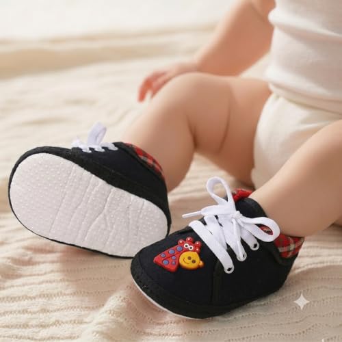 Image of Butterthief Unisex Baby Prewalking Shoes for Newborn Boys & Girls | Soft Sole Infant Bootie with Anti-Slip Bottom | Lightweight Cotton Footwear Early Walker Shoes (3-6 Months, 11 CM)