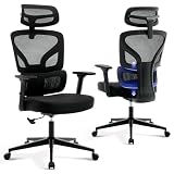 Office Chair Ergonomic Desk Chair - Home Mesh Office Desk Chair with Adjustable Lumbar Support, High-Back Computer Gaming Chair with Headrest 3D Armrests, Rolling Swivel Task Chairs for Home, Office