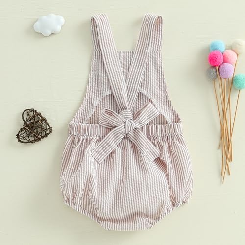 Infant Baby Girl Boy Romper Bodysuit Striped Sleeveless Jumpsuit Overalls One Piece Outfit Summer Clothes4