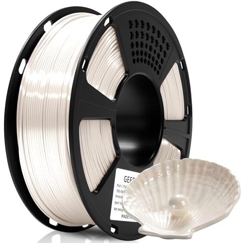 Image of Geeetech Silk PLA Filament 1.75mm for 3D Printer, Metal-Like Shiny Consumable 1kg (2.2lbs) 1 Spool, Dimensional Accuracy + /- 0.03 mm,Metallic White