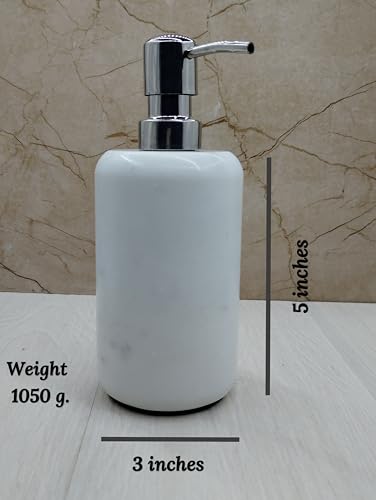 Image of Bathroom Soap Dispenser for Wash Basin & Home Decor Bath Accessories White Marble Liquid Dispenser handwash soap | Shampoo |Lotion Dispenser for Bathroom & Kitchen Best in Quality