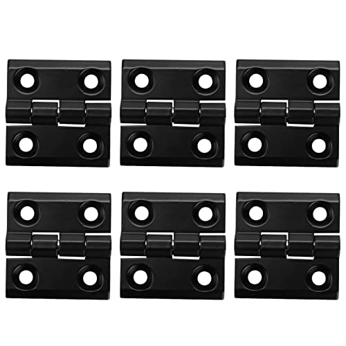 asdfs 6 X Bisagra de Puerta de Gabinete de Muebles de Aluminio Negro 50 Mm X 50 Mm Cover