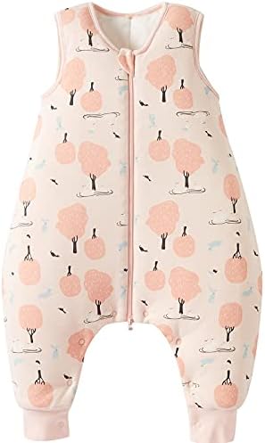 Duomiaomiao Baby Sleeping Bag with Legs 2.5 TOG,Unisex 100% Cotton Wearable Blanket baby Winter sleeping bag 6-18 months