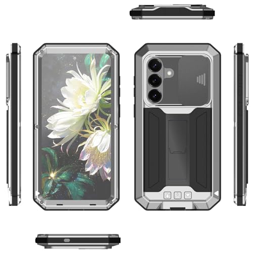 Coque métal Galaxy S26 idéale pour voyager : antichoc argentée avec béquille