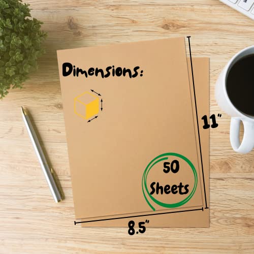 Mr. Pen- Kraft Paper Sheets, 50 Pack, 8.5 X 11", Kraft Paper, Brown Craft Paper, Craft Paper Sheets, Brown Printer Paper, Kraft Stationary Paper #TOP1