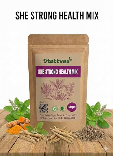 Image of 9 Tattvas She Strong Women Health Mix Powder | Herbal Nutrition Drink for Women Wellness, Energy & Immunity | Daily Supplement for Strength, Hormonal Balance & Overall Health | 50g (Pack of 1)