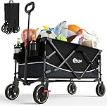 Portal Festival Trolley on Wheels Camping Trolley Cart with Brakes Heavy Duty Beach Wagon Pull Foldable Hand Cart Trailer Buggy for Picnic Garden Event Multifunctional Pet 200L