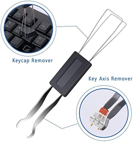 cobee Keycap Puller Set, 2 Pieces Keycap Remover with 2 Keyboard Brush Keycap Switch Puller Key Caps Removal Tool with Brushs for Mechanical Keyboard