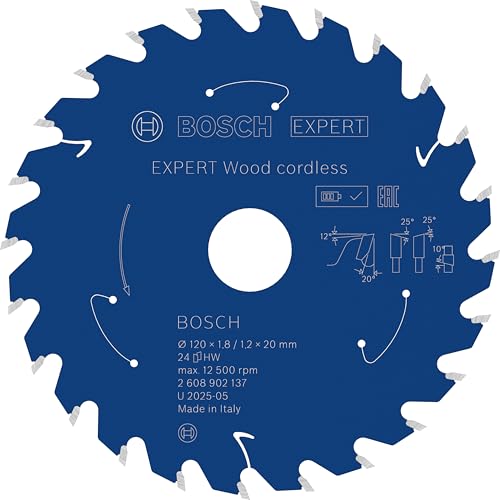 Bosch 1x Expert Wood Cordless Circular Saw Blade for Handheld Circular Saw (for Softwood, Hardwood, Ã˜ mm, Professional Accessory Hand-Held Cordless Circular Saws)