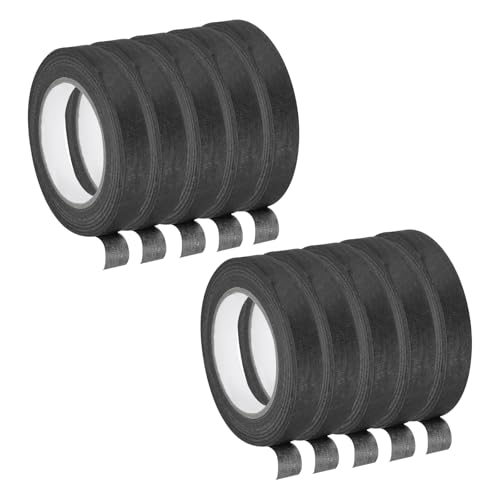QUARKZMAN 50 m x 18 mm, taśma klejąca, czarna, 10 rolek uniwersalnej taśmy malarskiej, taśma klejąca, do malowania, dekoracji, malowania, renowacji
