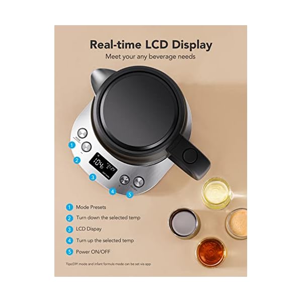 Govee Life Smart Electric Kettle Temperature Control, WiFi Electric Tea