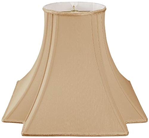 Royal Designs Fancy Square Bell with Inverted Corner Designer Lamp Shade, Antique Gold, 6 x 14 x 11.5