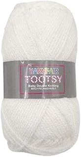FabFinds Luxury 100% Acrylic Baby Double Knitting Wool Yarn Soft Chunky for Scarf Crochet White 50g (Pack of 2)
