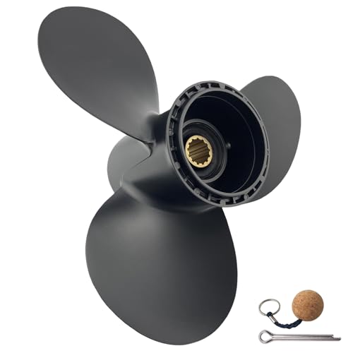 VRIWOY 11 1/2×11p 11 5/8×12p 11 1/2×13p 11 3/8×14p 11×15p OEM Upgrade Aluminum Outboard Moto Boat Propeller fit Suzuki Engines 35-65 HP, 13 Spline Tooth (11 1/2Dia×13Pitch)