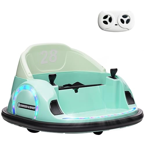 AIYAPLAY Coche de Choque para niños de 12 V con Mando a Distancia de 2,4 G, Coche de Choque eléctrico con música y Luces, 2 km/h, Coche eléctrico para niños con rotación de 360°, para 1,5-5 años,
