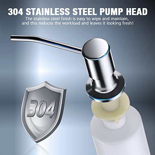 Lepo Soap Dispenser For Kitchen Sink Polished Chrome, Built In Soap Dispenser Or Stainless Steel Countertop Pump Lotion Dispenser With Large 17 Oz Bottle Refill From The Top Bar Sink Soap Dispenser #TOP1