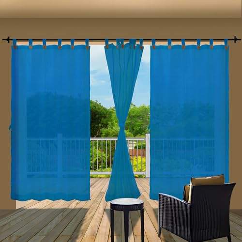 Image of HIPPO 180 GSM HDPE Outdoor Loop Curtain for Balcony & Patio Sun Blocking, UV Protection & Light-Filtering Curtains(Aqua Green- 4.5FTX8FT) Pack of 2