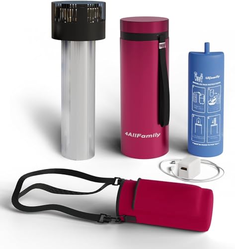 Image of 4ALLFAMILY Voyager AUTO Shut Off USB TSA Medication Cooler Travel Case Keeps Fridge Temp 36F-46F + Biogel Ice Pack |Perfect Medical Cooler Diabetes Insulin Eye Drop Arthritis (Magenta)