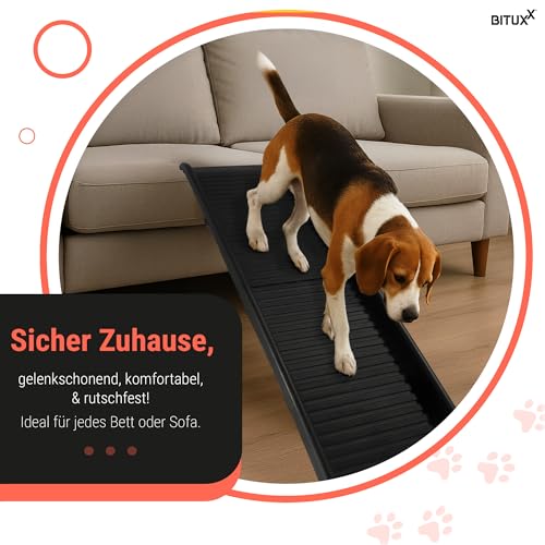 BITUXX® Hunderampe Hunde Einstiegshilfe Autorampe Hundetreppe Hundetransport Klappbar aus Kunststoff