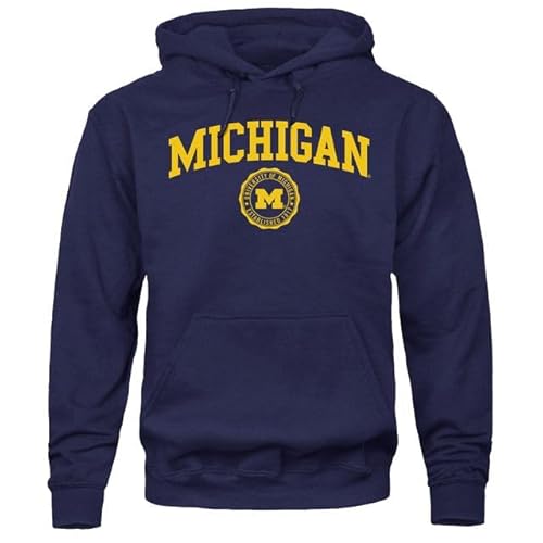 Barnesmith University of Michigan UMich, U-M Wolverines Hooded Sweatshirt, Heritage, Navy, Large Barnesmith University of Michigan UMich, U-M Wolverines Hooded Sweatshirt, Heritage, Navy, Large