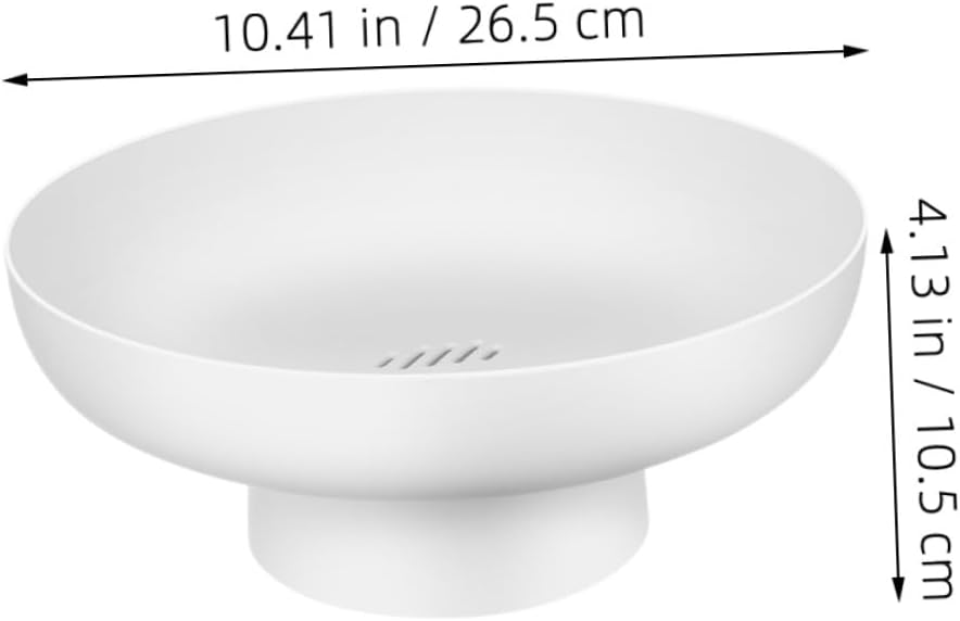 2pcs Elevated Fruit Bowl and Decorative Footed Pedestal Bowl White Kitchen Organizer for Snacks and Dessert Display on Dining Table and Coffee Table Centerpiece