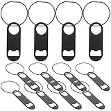 Sewroro Apribottiglie Piatto in Acciaio Inox con Portachiavi Set da 12 Pezzi Apribottiglie Portatile Resistente per Baristi e Uso Esterno per Campeggio Feste e Barbecue