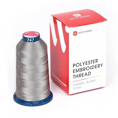 Image of Poolin Polyester Machine Embroidery Thread 4000M 40WT Light Silver Gray 0747