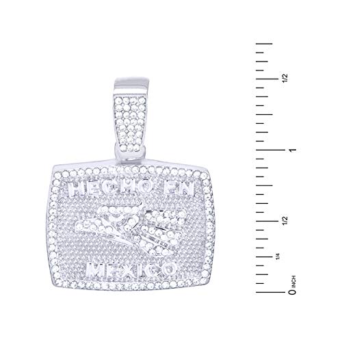 Metaltree98 Men's Hip Hop Cz Silver Plated Hecho En Mexico Pendant 20" Chain Necklace Hc 1916 S #TOP2