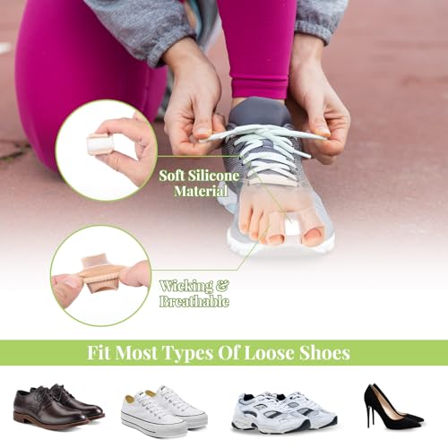 Image of 4Pcs Silicone Toe Spacers Lining with Fabric Breathable Soft Toe Spacer Corrector Gel Bunion Toe Separators for Overlapping Bunion Corrector Bunion for Preventing Rubbing & Relieve Pressure Women Men