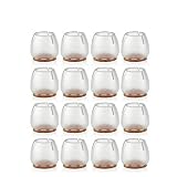 NUOLUX 16pcs Silicone chaise casquettes pieds tampons mobilier Table couvre plancher protège-jambes pour 25-29MM rond de jambes (Transparent + brun)