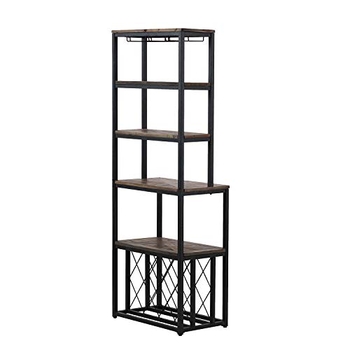 Southern Enterprises Aldwych Reclaimed Wood Bakers Rack, Black #TOP6