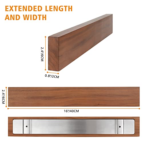 Vanlonpro Magnetic Knife Holder For Wall, 16 Inch Walnut Heavy Duty Magnetic Strip, Knife Storage Bar, Knife Rack, Magnetic Tool Organizer, Home & Kitchen Accessories, Kitchen Utensil Holder #TOP2