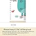 Sylfairy Kids Growth Chart, Wall Ruler Wood Frame Fabric Canvas Removable Height Measure Chart for Boys Girls Growth Ruler Unicorn Wall Room Decoration 79''7.9''（Green Dinosaur)
