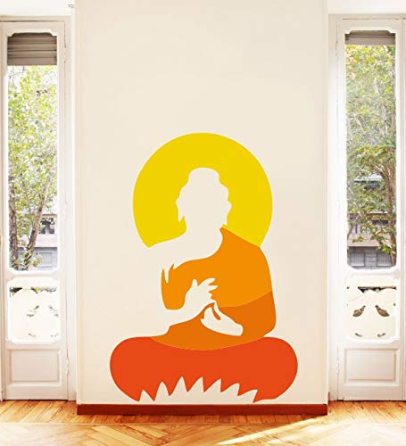 Image of Lord Buddha PVC Vinyl,Wall Sticker for Home Decor - Ideal for Living Room, Bedroom, Hall, Kids Room, Play Room (Size -45 cm x 45 cm) (Buddha (-58 CMX 40 CM))