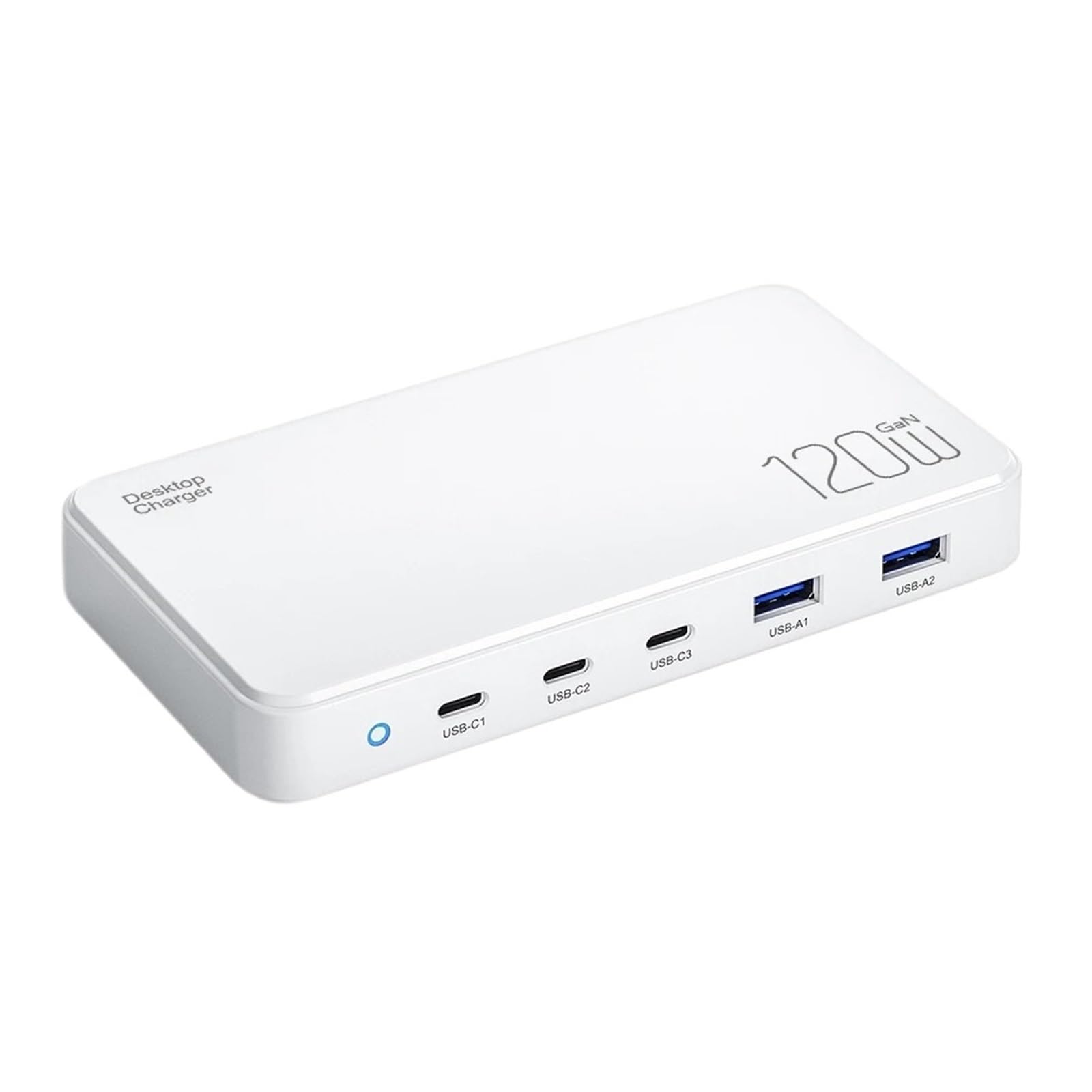 Stacja Ładująca USB C O Mocy 120 W. 5-portowa Ładowarka GaN. Hub Ładujący Do Wielu Urządzeń Laptopa MożLiwość Szybkiego łAdowania(White)